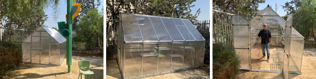 The green house children will use during Therapeutic Garden after-school club